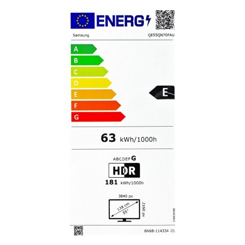 Telewizor Samsung QE55QN70FAUXXH Neo QLED 55'' 4K Ultra HD 144Hz Tizen Q-Symphony Czarny (MODEL 2025)