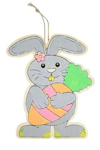 Zestaw kreatywny zrób to sam drewniany Zajączek Wielkanoc ARPEX WN3491