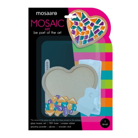 Zestaw kreatywny Mozaika szklane Serce level1 MAKSIK ROT2184