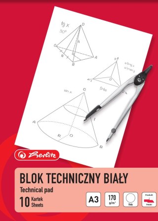 BLOK TECHNICZNY HERLITZ A3/10K BIAŁY