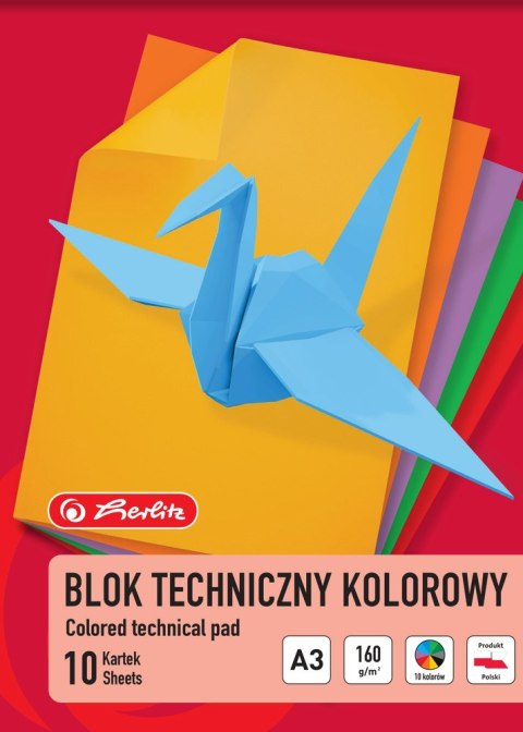 BLOK TECHNICZNY HERLITZ A3/10K KOLOROWY