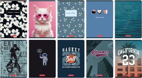 ZESZYT HERLITZ MIX A5/60K KRATKA Z MARGINESEM MIX 2