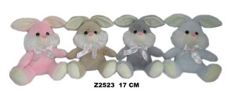 Pluszak Zając 17cm siedzący z kokardą SUN-DAY Z2523-24