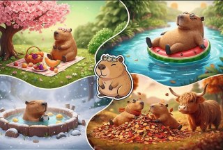 Puzzle 300el Cztery pory roku z Kapibarą TREFL 23052 TR