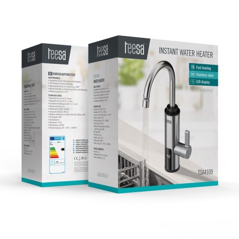 TEESA PRZEPŁYWOWY PODGRZEWACZ WODY TSA4109 BATERIA KUCHENNA METALOWA