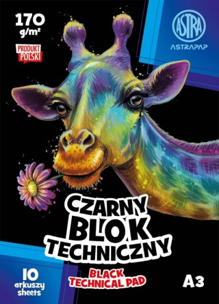 Blok techniczny A3/10k czarny 170g A 10 ASTRA 106022006