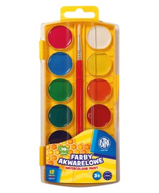 Farby akwarelowe 12kol miodowe ASTRA 302023003