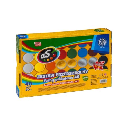 Farby plakatowe 40kol 20ml ASTRA 301225043