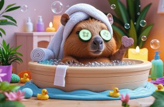 Puzzle 160 elementów Kapibara w Spa TREFL 15433