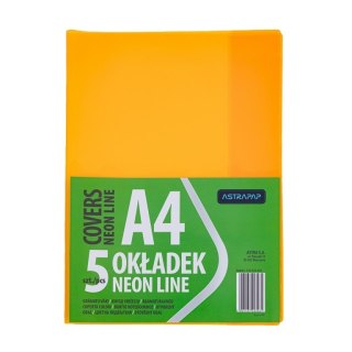 Okładka szkolna A4 neon Line op5szt ASTRA 124024002