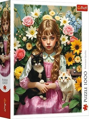 Puzzle 1000 elementów Dziewczynka z Kotami TREFL 10976 TR