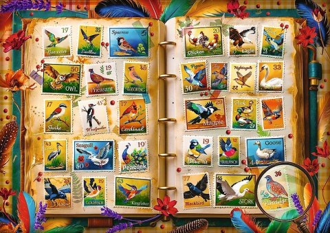 Puzzle 1000 elementów Kolekcja Znaczków-Atlas Ptaków TREFL 10979 TR