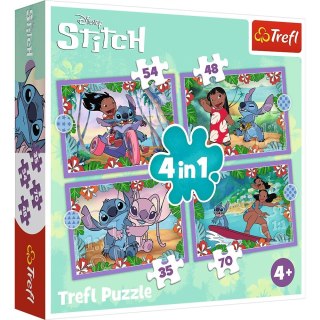 Puzzle 4w1 Szalony dzień Lilo&Stitch TREFL 34633 TR