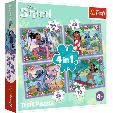 Puzzle 4w1 Szalony dzień Lilo&Stitch TREFL 34633 TR