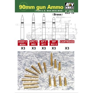 AFV Club AF35076 90 mm Gun Ammo for U.S. M36, M26