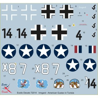 Exotic Decals 72014 Irmgard - American Gustav in Tunisia