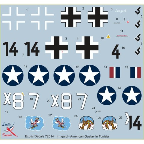 Exotic Decals 72014 Irmgard - American Gustav in Tunisia
