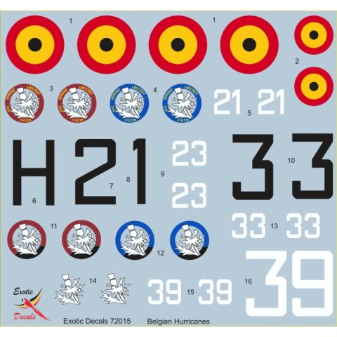 Exotic Decals 72015 Belgian Hurricanes