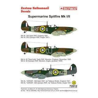 Techmod 72012 Spitfire Mk I/IIb