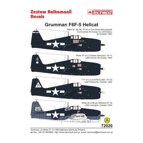 Techmod 72020 Hellcat F6F-5