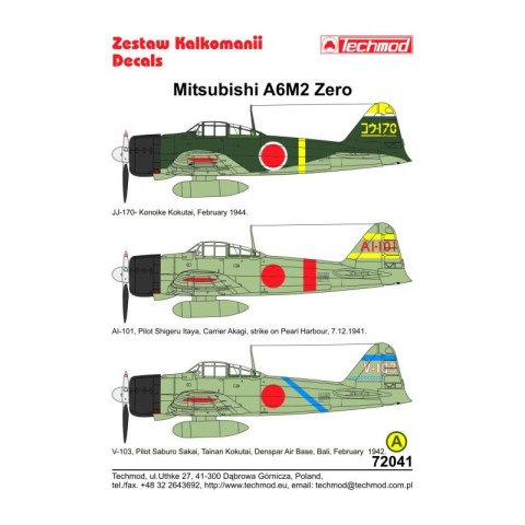 Techmod 72041 A6M2 Zero