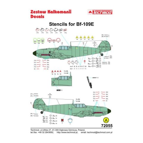 Techmod 72055 Stencil Bf-109E
