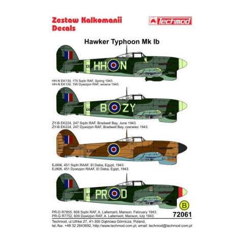 Techmod 72061 Hawker Typhoon Mk IB