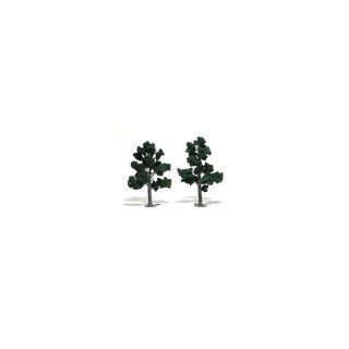 Woodland WTR1517 REALISTIC TREES- 6-7" Dk Gr 2/Pk