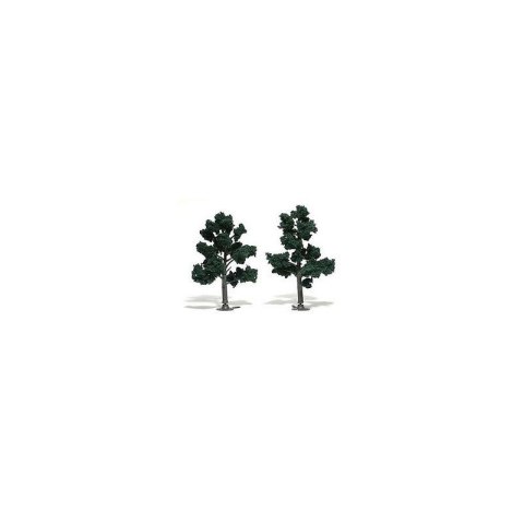 Woodland WTR1517 REALISTIC TREES- 6-7" Dk Gr 2/Pk