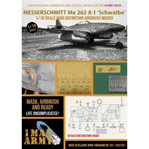 1 Man Army 18DET001 Messerschmitt Me 262 A-1 'Schwalbe' (Hobby Boss)