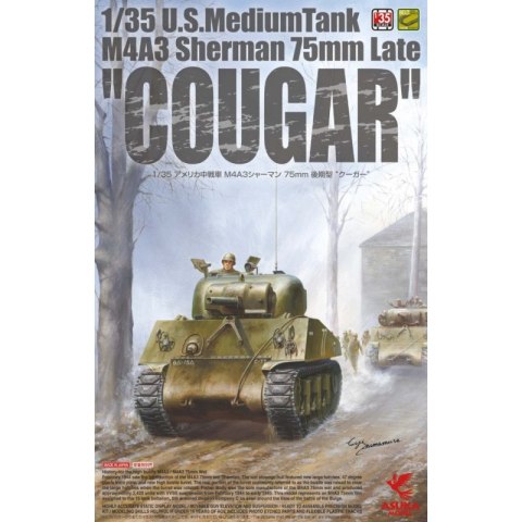 Asuka 35-046 U.S. Medium Tank M4A3 Sherman 75mm Late "Cougar"