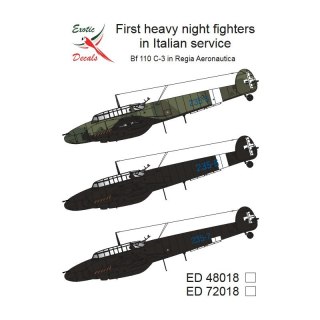 Exotic Decals 32018 First Heavy Night Fighters in Italian service Bf 110 C-3 in Regia Aeronautica