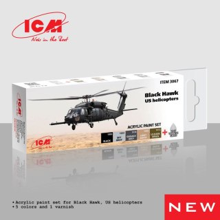 ICM 3067 Acrylic Paints Set for Black Hawk US Helicopters