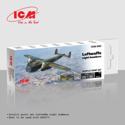 ICM 3085 Acrylic Paints Set Luftwaffe Night Bombers