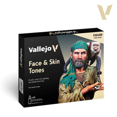 Vallejo 70258 Figure Color Set Face & Skin Tones (16 x 18 ml)