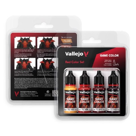 Vallejo 72377 Game Color Red Color Set (72011, 72106, 72110, 72112)