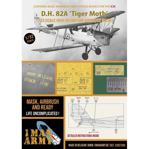 1 Man Army 32DET045 D.H. 82A Tiger Moth (ICM)