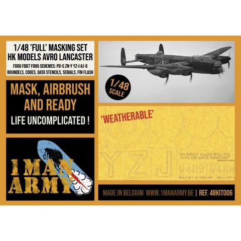 1 Man Army 48KIT006 Full Masking Set Avro Lancaster (HK Models)
