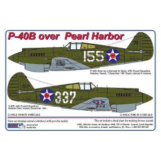 AML C8046 Kalkomania w Skali 1:48 Curtiss P-40B over Pearl Harbor (2 Decal Versions)