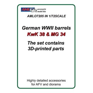 AML O7205 German WW II KwK 38 + MG 34 (3D Printed) (1:72)