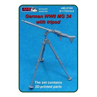 AML O7208 German WW II MG 34 with Tripod (3D Printed) (1:72)