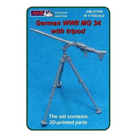 AML O7208 German WW II MG 34 with Tripod (3D Printed) (1:72)