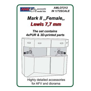 AML O7212 Lewis 7,7 mm Barrels for Mark II "Female" (PUR Parts + 3D Printed) (1:72)