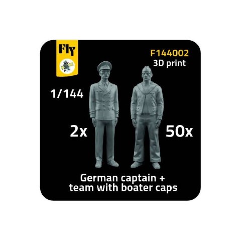 Fly F144002 2x German captain + 50x sailor with boater caps