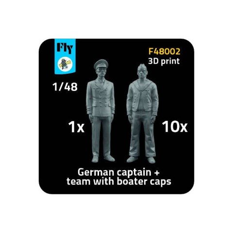 Fly F48002 1x German captain + 10x sailor with boater caps