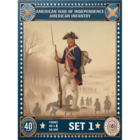 HaT 2003 American War of Independence American Infantry Set 1 (28 mm, 40 pcs)