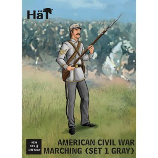 HaT 9336 American Civil War Marching (Set 1 Gray) 1/32 (18 pcs)