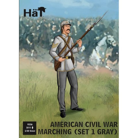 HaT 9336 American Civil War Marching (Set 1 Gray) 1/32 (18 pcs)