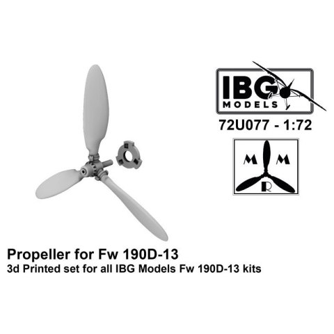 IBG 72U077 Propeller for Fw 190D-13 3D Printed Set for IBG Models