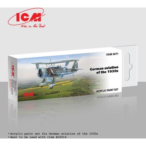 ICM 3071 Acrylic Paints Set for German Aviation of The 19030s